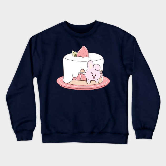 BT21 Cooky Strawberry Cake Crewneck Sweatshirt by ZeroKara